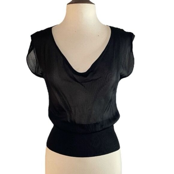 Banana Republic Elegant Black Sheer blouse | size S - Picture 1 of 7